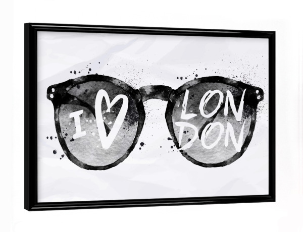 Poster mit schwarzem Rahmen "Sunglasses London" artboxONE - Städte / London,Schwarzweiß