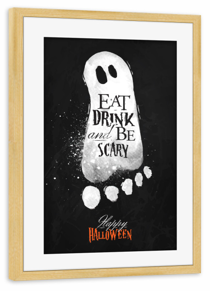 Poster mit Rahmen kiefer "Ghosts halloween chalk" artboxONE - Comic,Schwarzweiß,Festivals