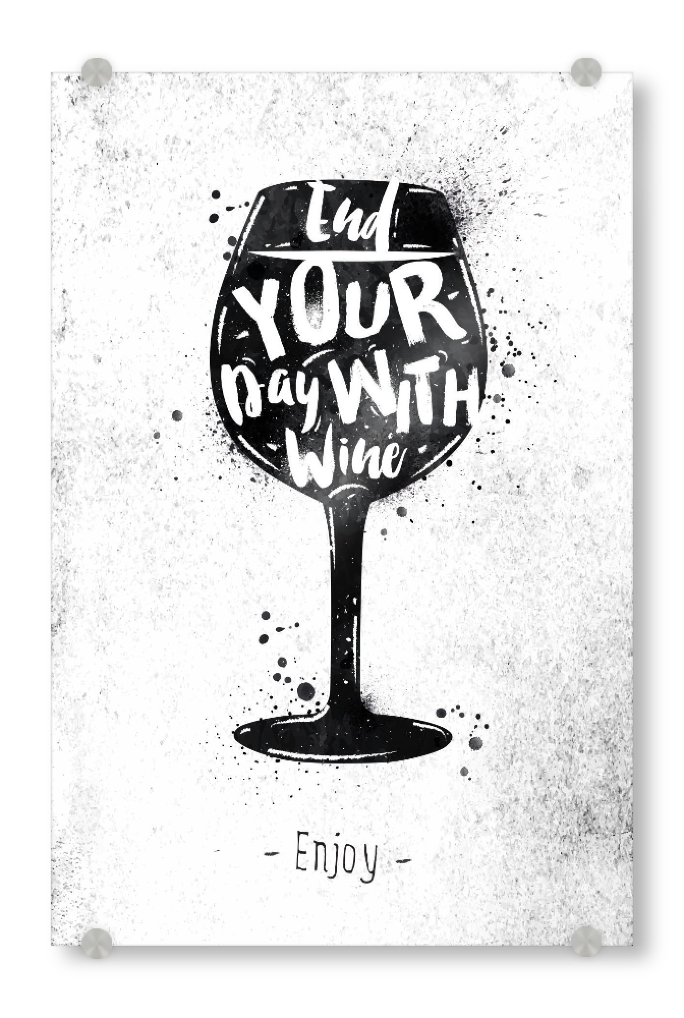 Acrylglasbild "Wine black" artboxONE - Essen & Trinken,Schwarzweiß,Essen & Trinken / Alkohol