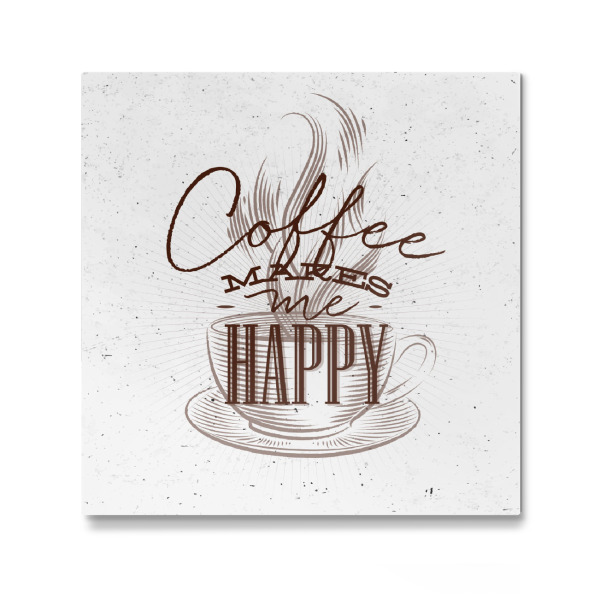 Galerie-Print "Coffee makes me happy brown" 30x30 cm artboxONE