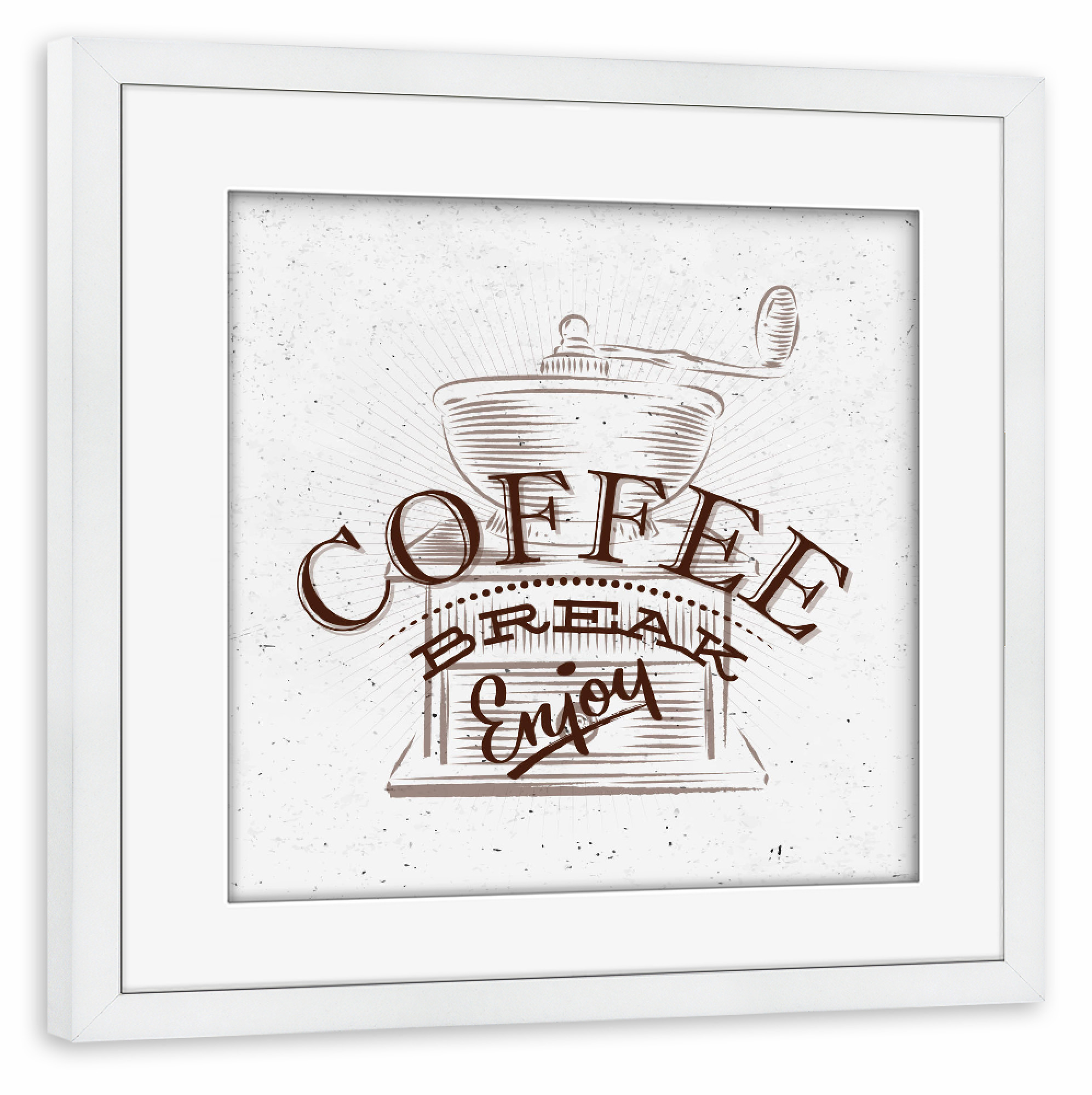 Poster mit Rahmen weiß "Coffee break brown" artboxONE - Essen & Trinken,Schwarzweiß