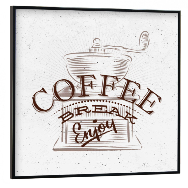 Poster mit schwarzem Rahmen 30x30 cm "Coffee break brown" artboxONE - Essen & Trinken,Schwarzweiß