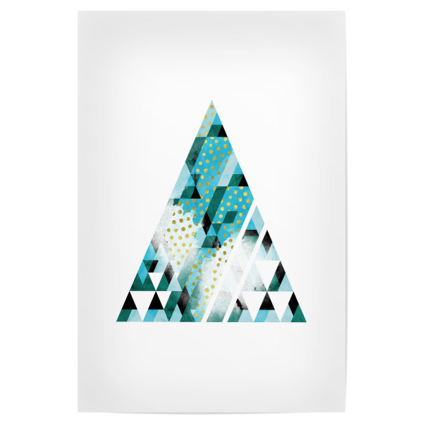 Poster 30x20 cm "Geometric Christmas Tree" artboxONE - Geometrie,Weihnachten - Gold,Christmas,Tree,Holy,Night,Advent,Calendar,Watercolor,Geometry