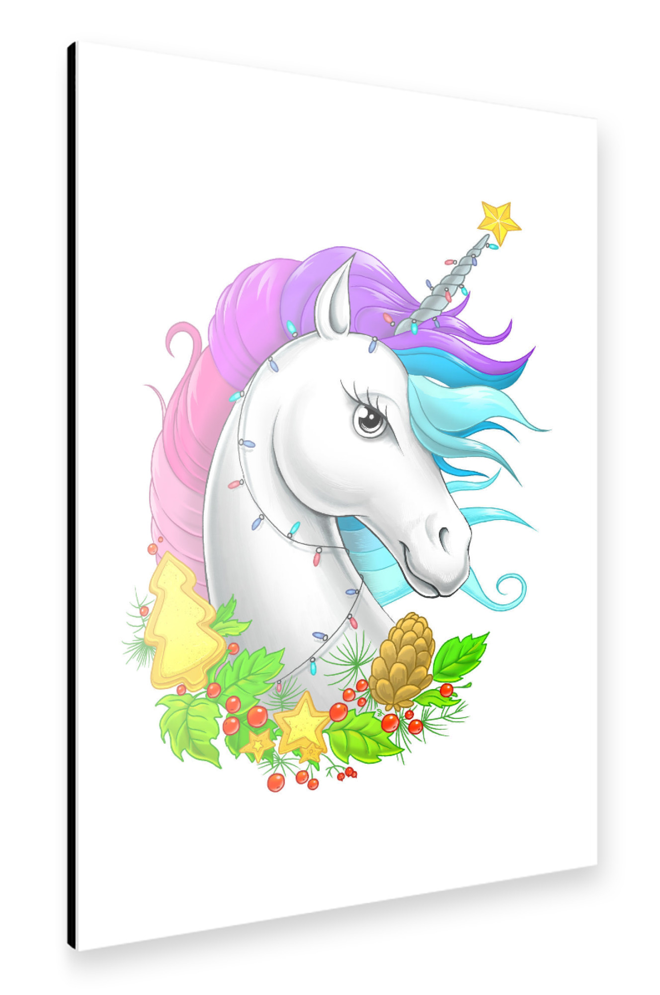 Alu-Dibond "Xmas unicorn" 30x20 cm artboxONE