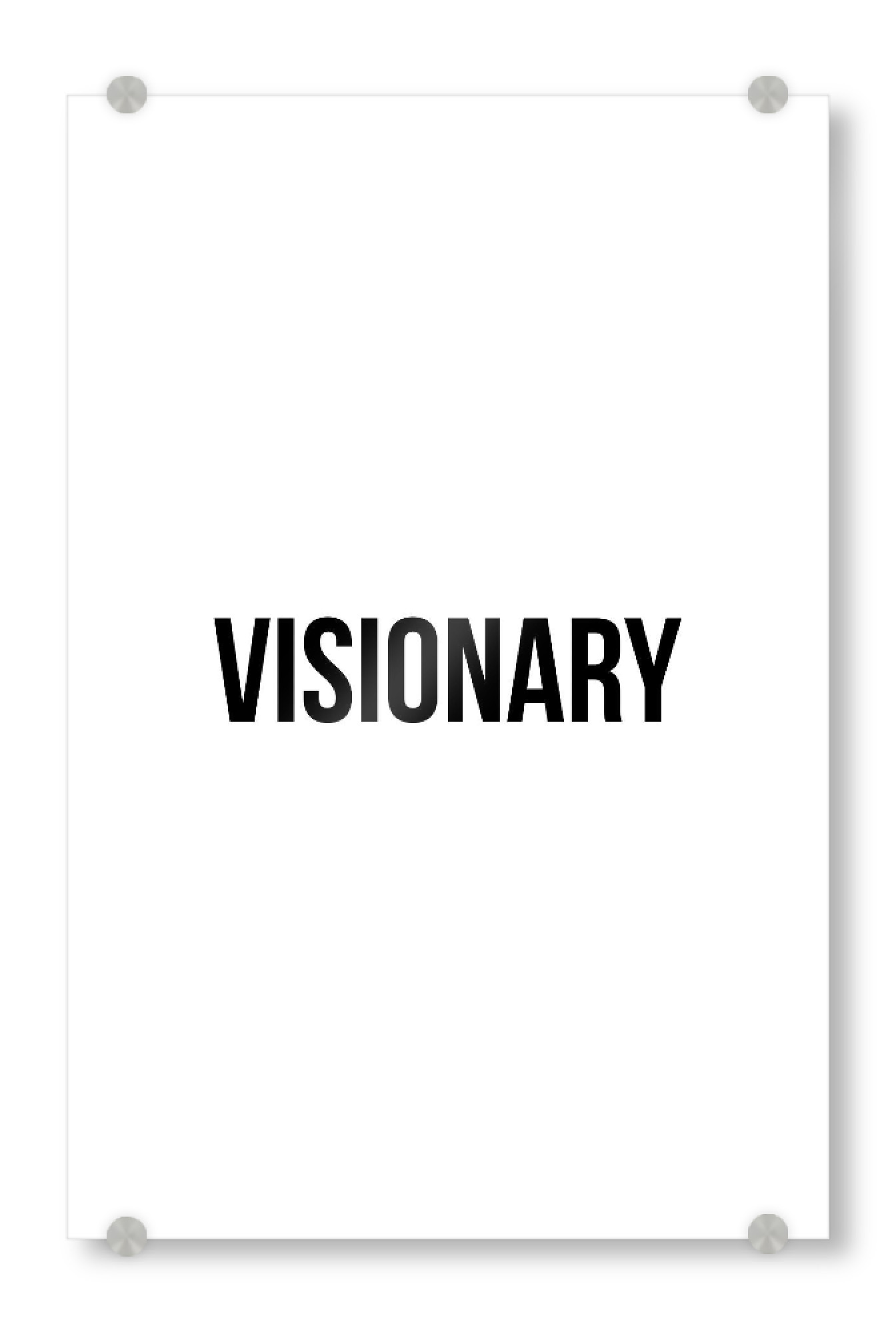 Acrylglasbild "Visionary" artboxONE - Typografie,Schwarzweiß - Visionary,Vision,Visionär,Clairvoyant,Hellseher