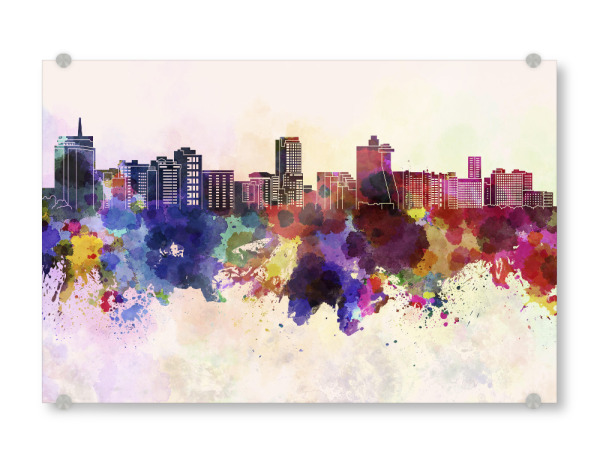 Acrylglasbild "Acapulco skyline in watercolor" artboxONE - Städte,Reise,Abstrakt,Architektur