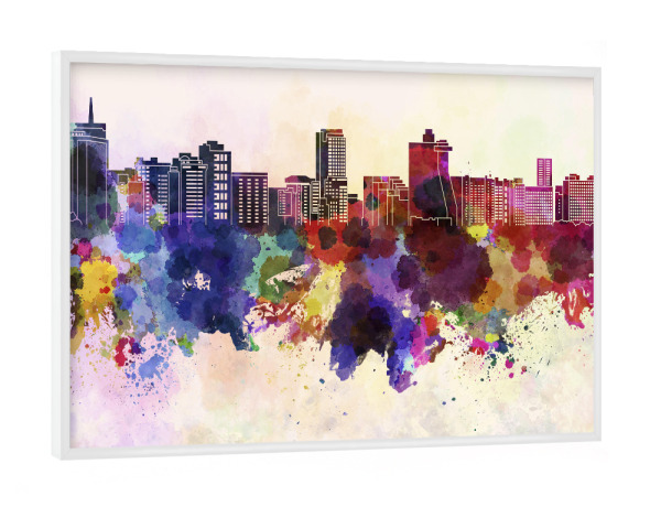 Poster mit weißem Rahmen "Acapulco skyline in watercolor" artboxONE - Städte,Reise,Abstrakt,Architektur