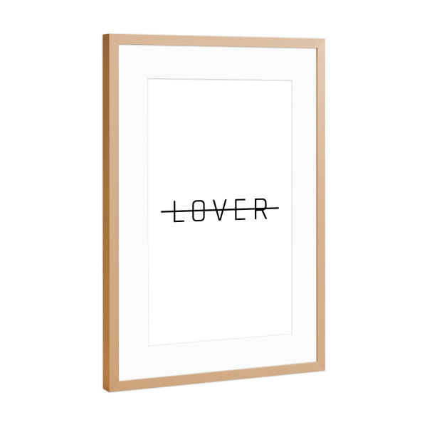 Poster mit Rahmen Kupfer "Lover" artboxONE - Typografie,Schwarzweiß,Liebe