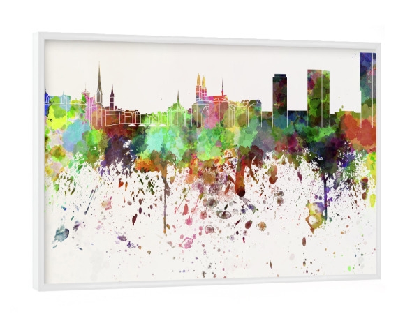 Poster mit weißem Rahmen "Zurich skyline in watercolor" artboxONE - Städte,Reise,Abstrakt,Architektur