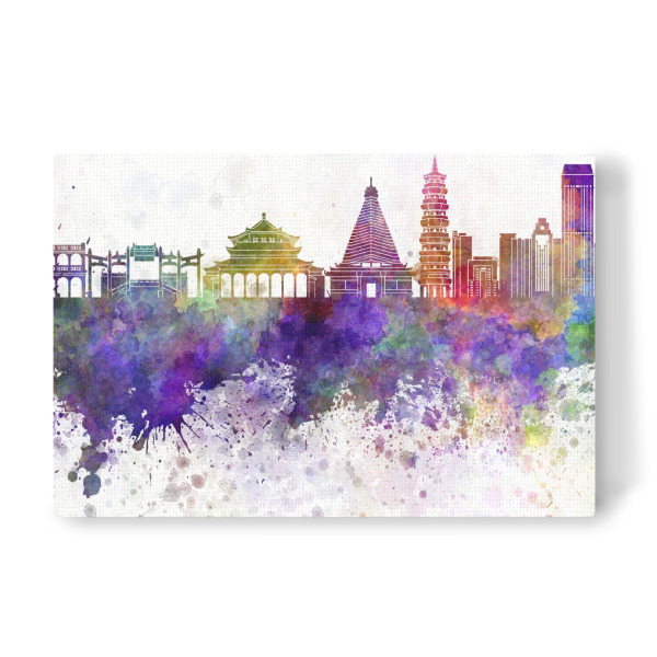 Leinwandbild "Zhongshan skyline in watercolor" artboxONE - Städte,Reise,Abstrakt,Architektur