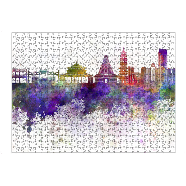 Puzzle Ravensburger "Zhongshan skyline in watercolor" artboxONE - Städte,Reise,Abstrakt,Architektur