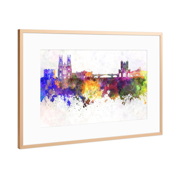 Poster mit Rahmen Kupfer "York skyline in watercolor" artboxONE - Städte,Reise,Abstrakt,Architektur