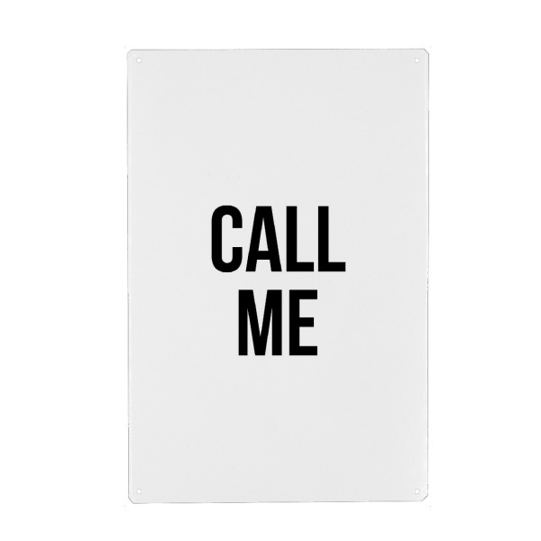 Holzbild "Call me" artboxONE - Typografie,Schwarzweiß