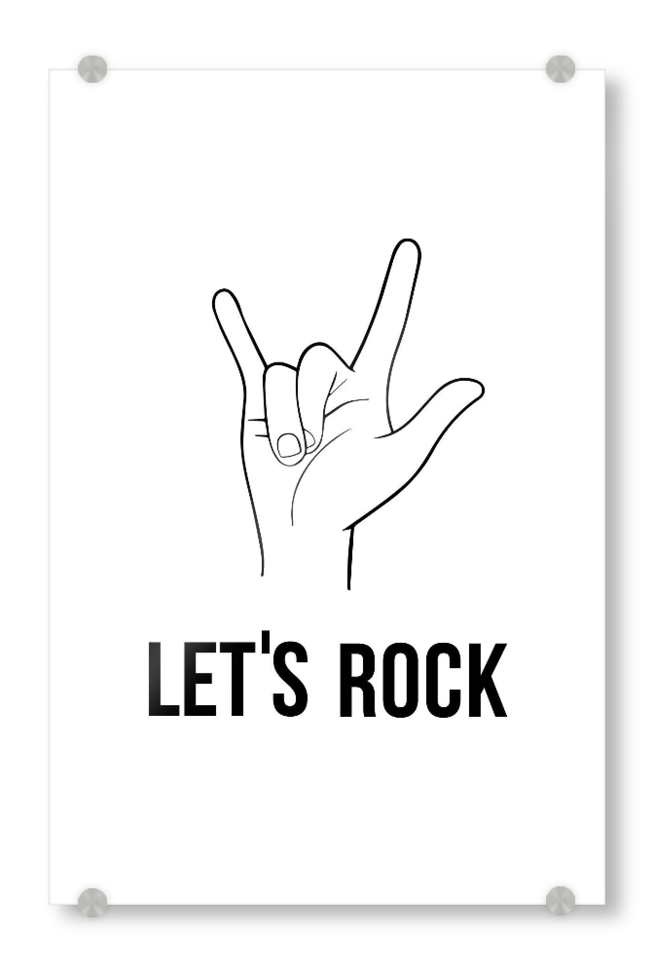 Acrylglasbild "Rock!" artboxONE - Typografie,Schwarzweiß,Musik,Männer
