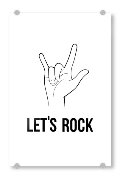 Acrylglasbild "Rock!" artboxONE - Typografie,Schwarzweiß,Musik,Männer