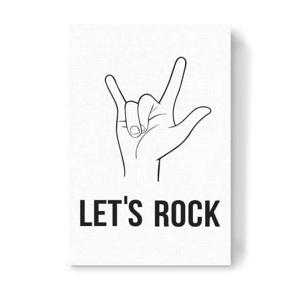 Leinwandbild "Rock!" artboxONE - Typografie,Schwarzweiß,Musik,Männer