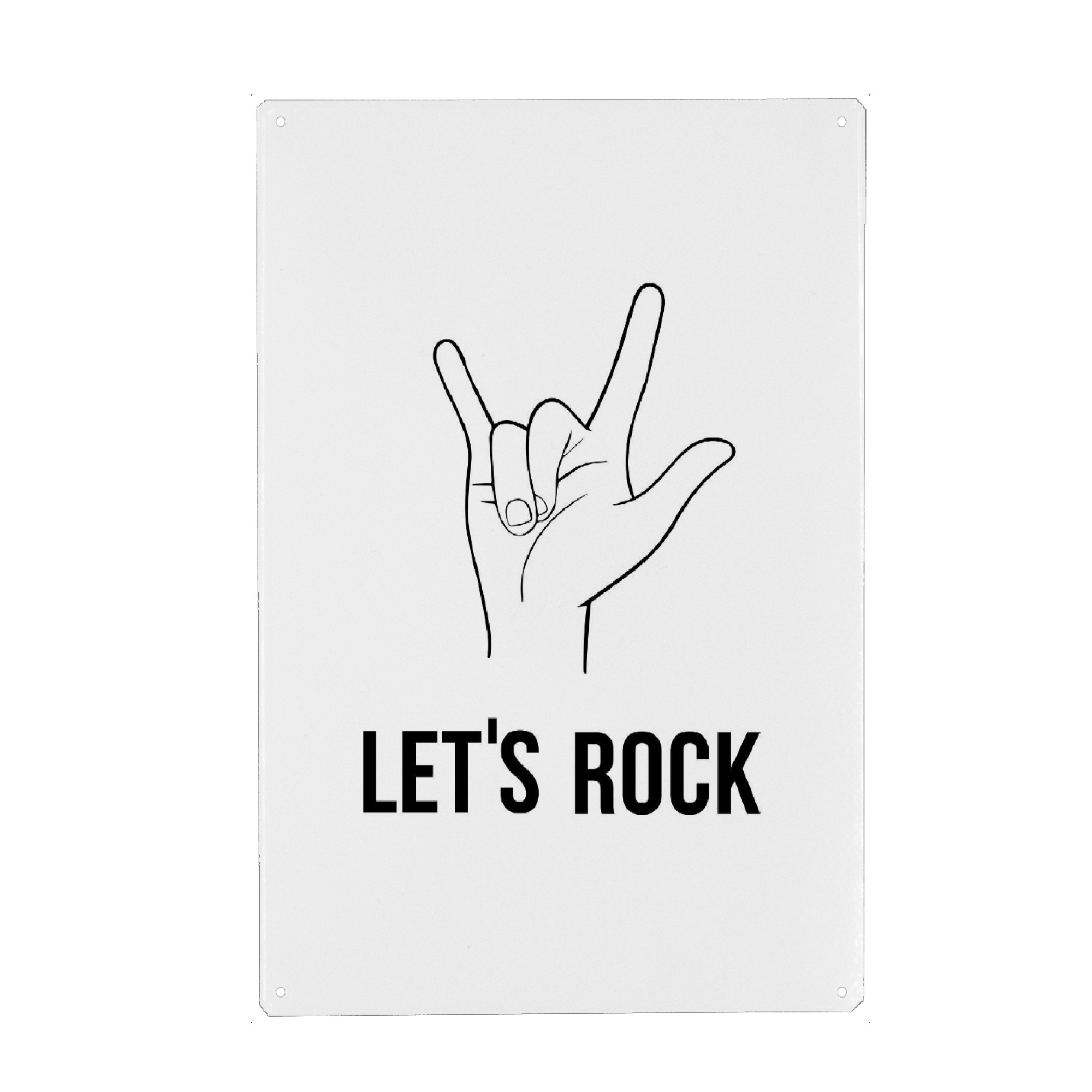 Metall Poster "Rock!" artboxONE - Typografie,Schwarzweiß,Musik,Männer