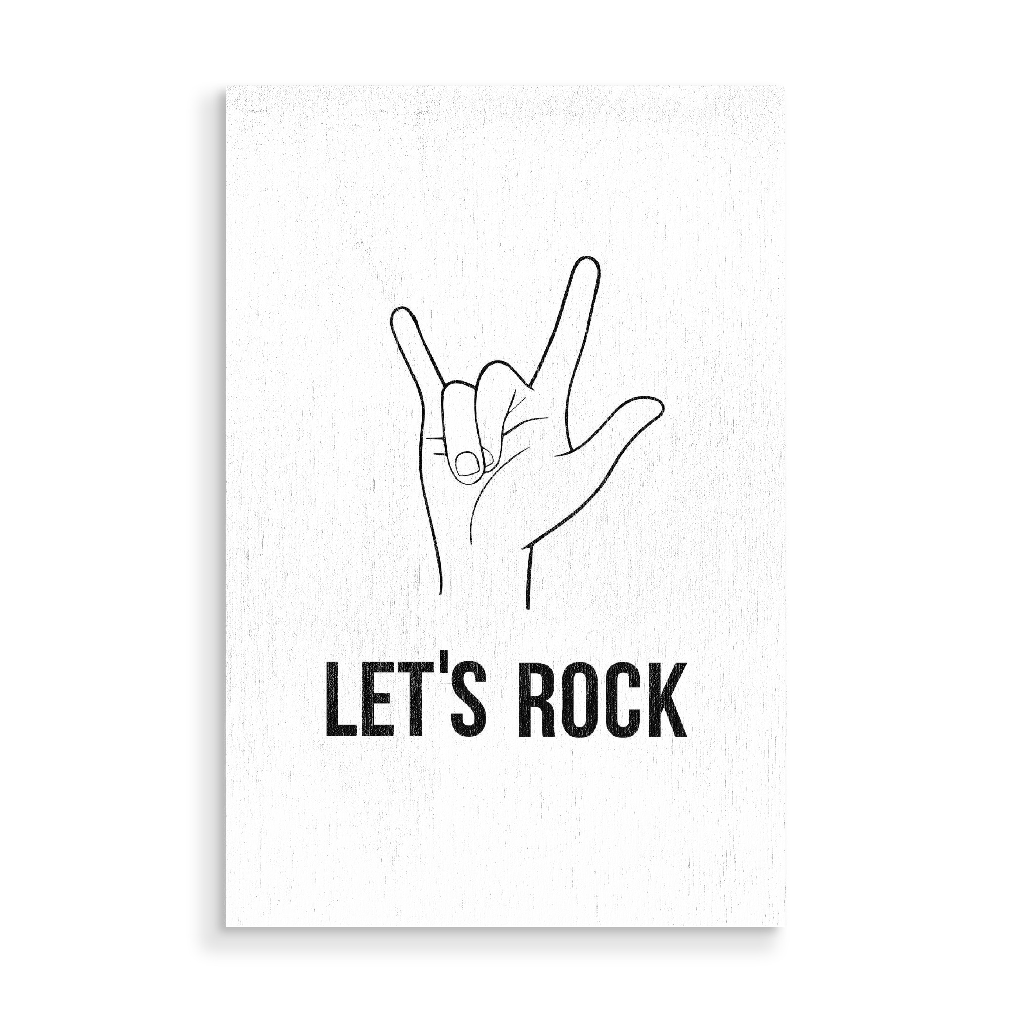 Holzbild "Rock!" artboxONE - Typografie,Schwarzweiß,Musik,Männer