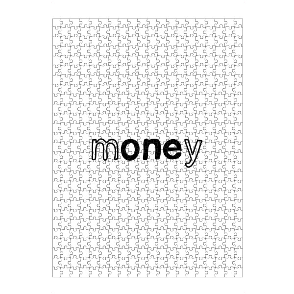 Puzzle Ravensburger "Money" artboxONE - Typografie,Schwarzweiß,Männer - Money,Geld,One,Moenten,Cash,Dollar,Euro,Boy,Boys,Mann,Männer,Man,Men