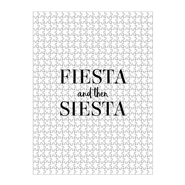 artboxONE Puzzle "Fiesta Siesta" artboxONE - Typografie,Schwarzweiß,Männer