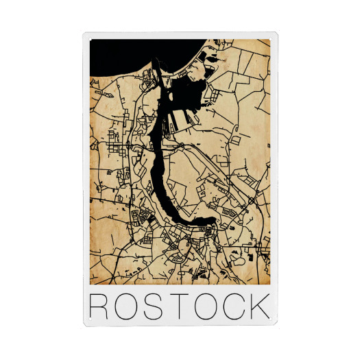 Retro Map of Rostock Germany 2