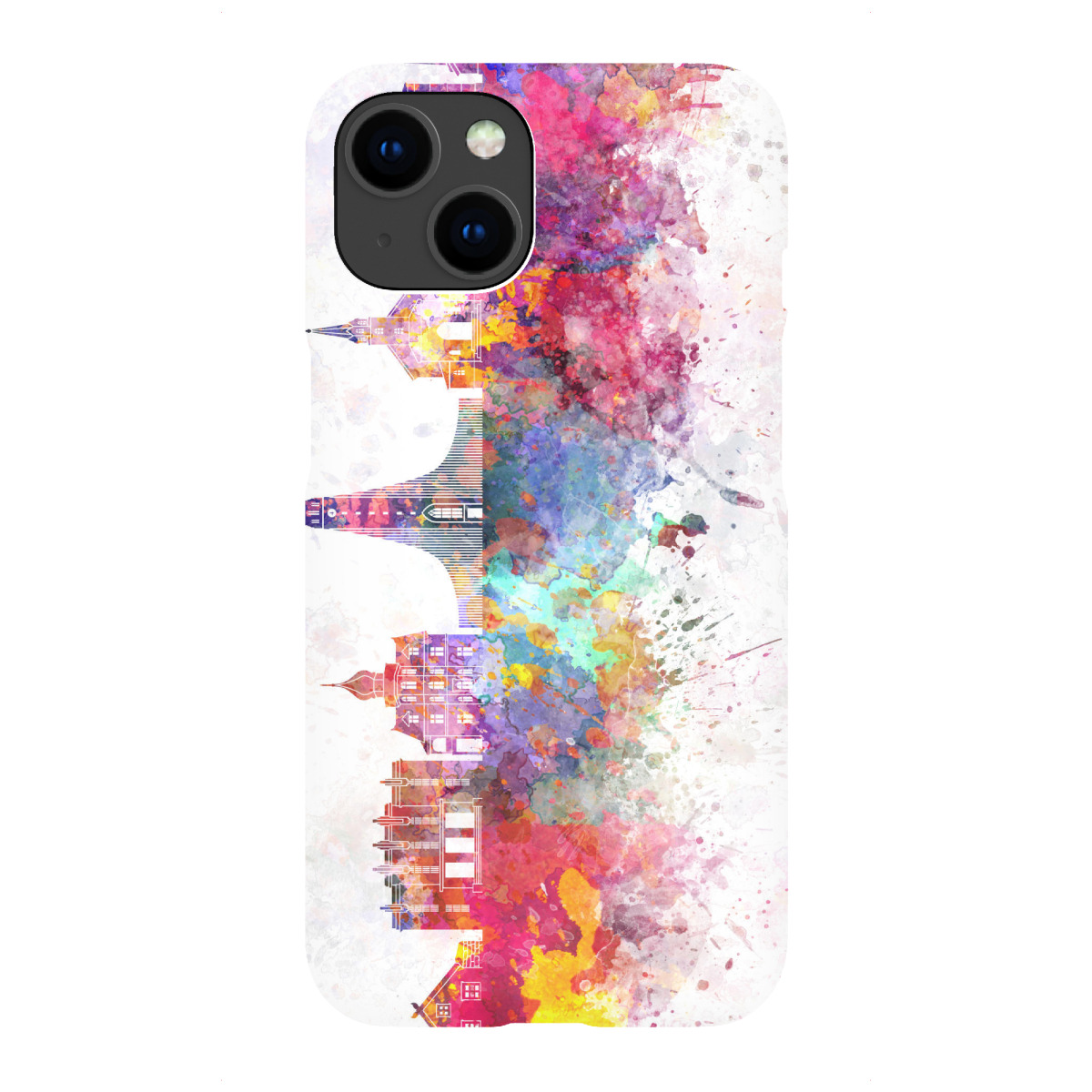 "Reykjavik skyline in watercolor"für iPhone - Premium-Case Handyhülle artboxONE