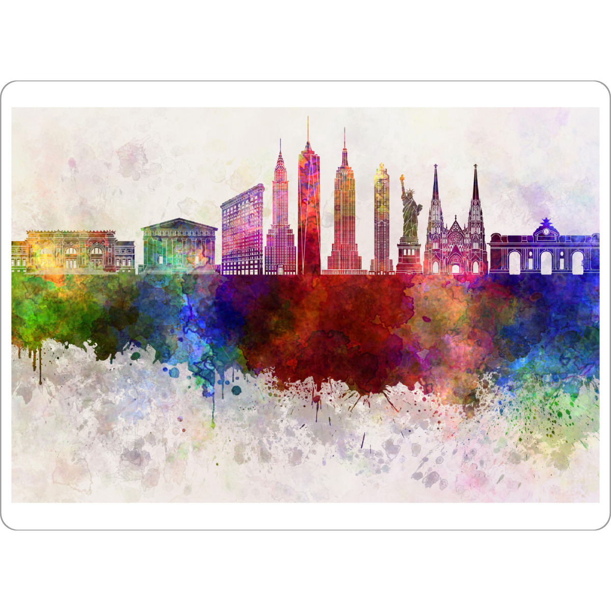 Tischset "New York V3 skyline in watercolor" artboxONE - Städte / New York,Tiere,Abstrakt,Architektur