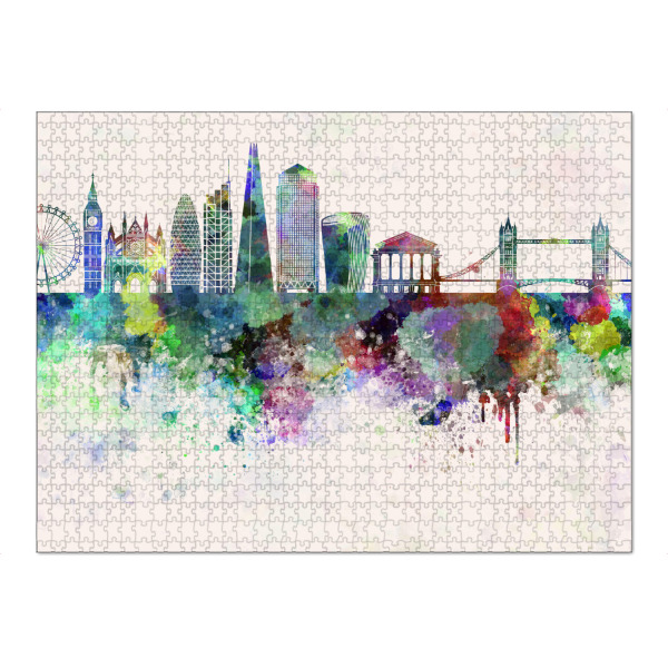 Puzzle Ravensburger "London V2 skyline in watercolor" artboxONE - Städte / London,Reise,Abstrakt,Architektur