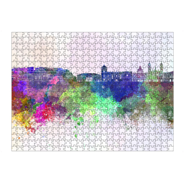 Puzzle Ravensburger "Lisbon skyline in watercolor" artboxONE - Städte,Reise,Abstrakt,Architektur