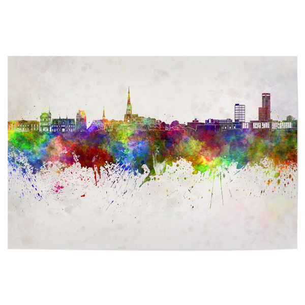 Poster "Leeuwarden skyline in watercolor" artboxONE - Städte,Reise,Abstrakt,Architektur