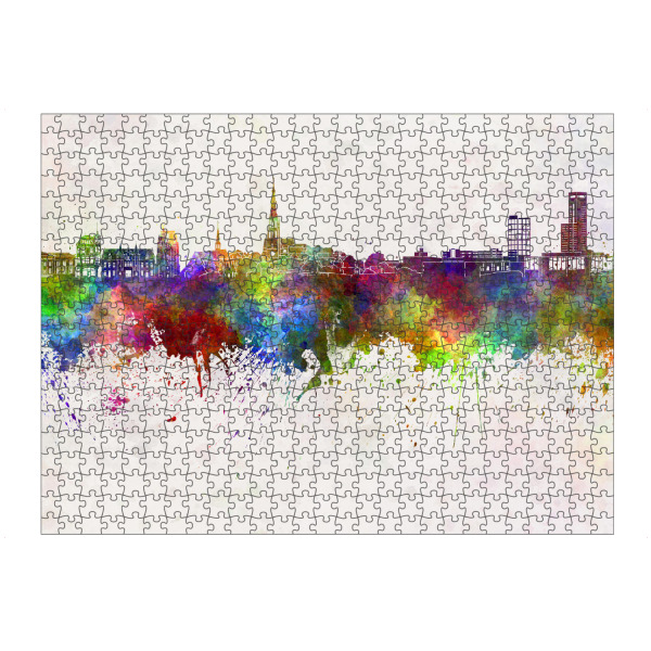 Puzzle Ravensburger "Leeuwarden skyline in watercolor" artboxONE - Städte,Reise,Abstrakt,Architektur