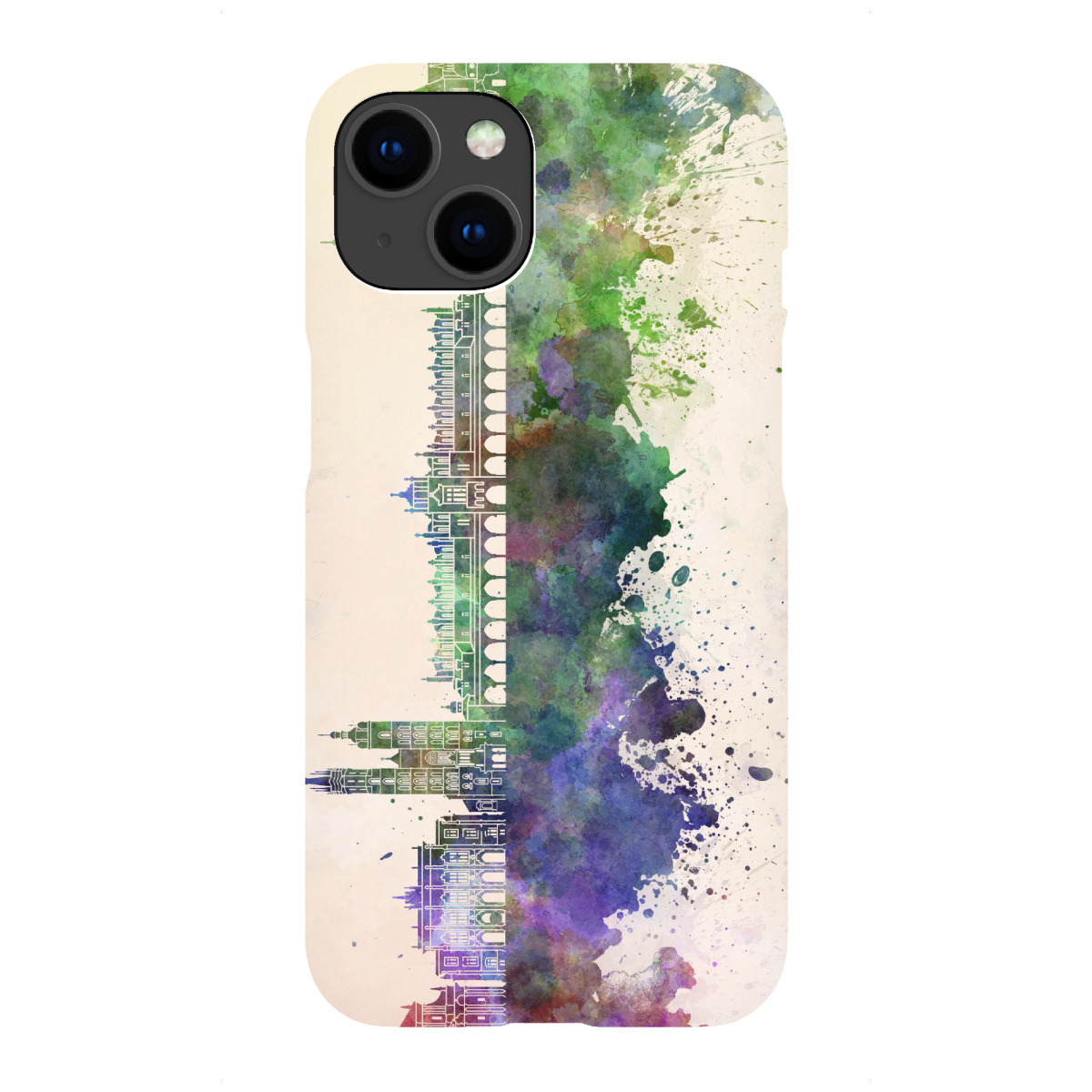 "Krakow skyline in watercolor"für iPhone - Premium-Case Handyhülle artboxONE