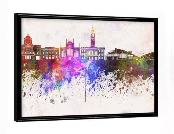 Poster mit schwarzem Rahmen "Kingston Upon Hull skyline" artboxONE - Städte,Reise,Abstrakt,Architektur