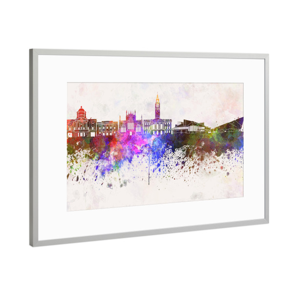 Poster mit Rahmen Silber "Kingston Upon Hull skyline" artboxONE - Städte,Reise,Abstrakt,Architektur