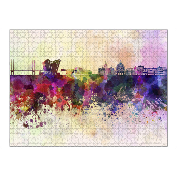 Puzzle Ravensburger "Copenhagen skyline in watercolor" artboxONE - Städte,Reise,Abstrakt,Architektur