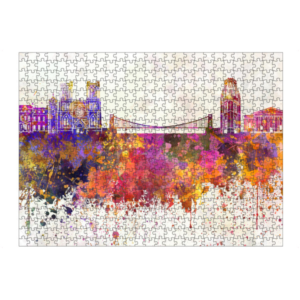 artboxONE Puzzle "Bristol skyline in watercolor" artboxONE - Städte,Reise,Abstrakt,Architektur