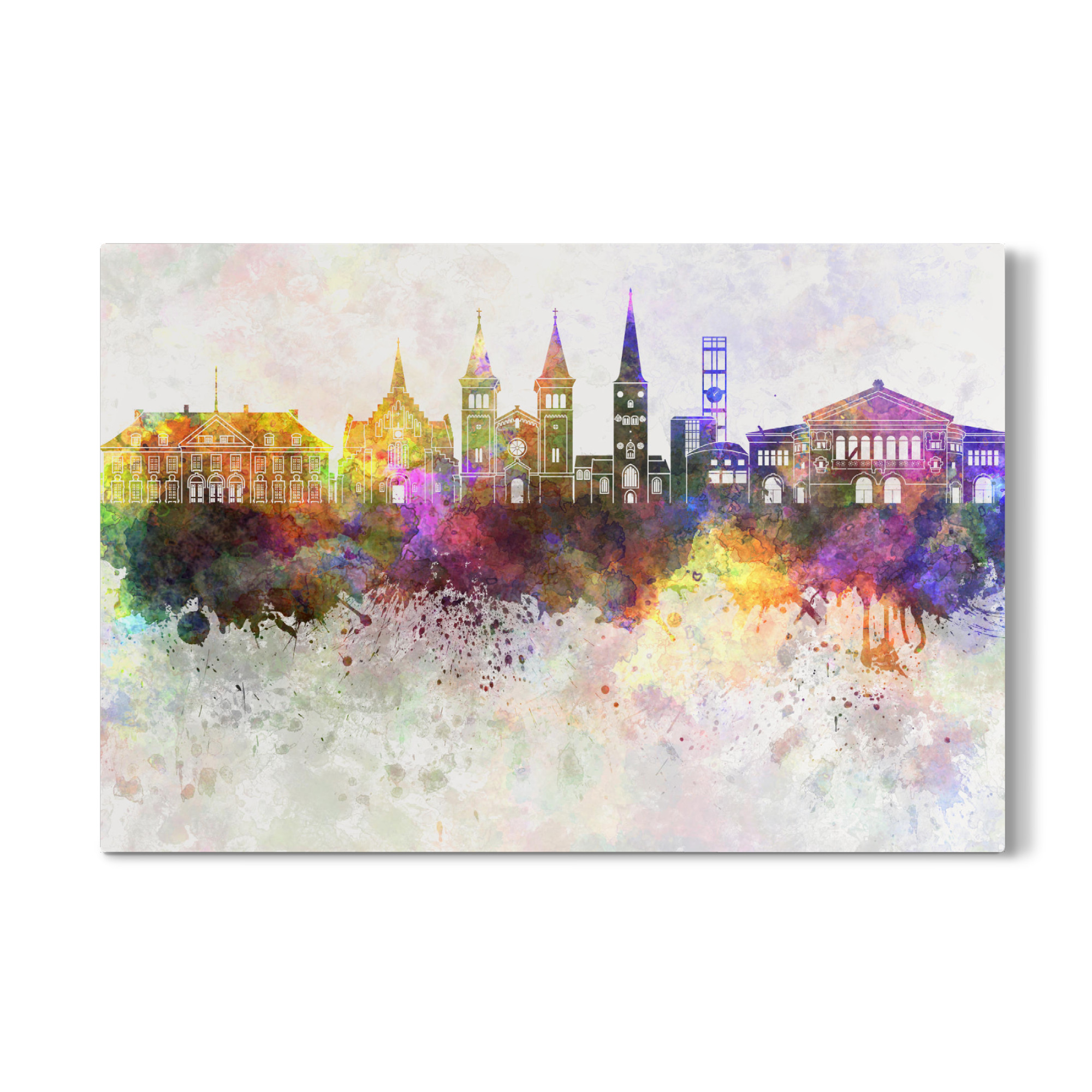 Galerie-Print "Aarhus skyline in watercolor" 30x20 cm artboxONE