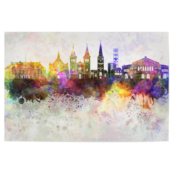 Poster "Aarhus skyline in watercolor" artboxONE - Reise,Abstrakt,Architektur,Städte / Aarhus