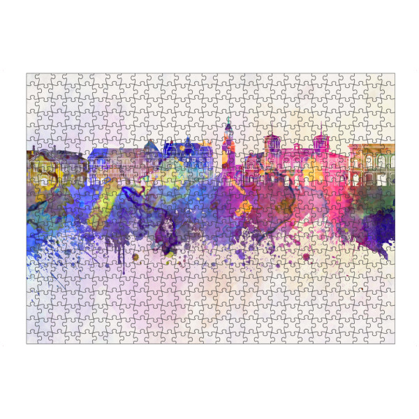 artboxONE Puzzle "Aalborg skyline in watercolor" artboxONE - Städte,Reise,Abstrakt,Architektur