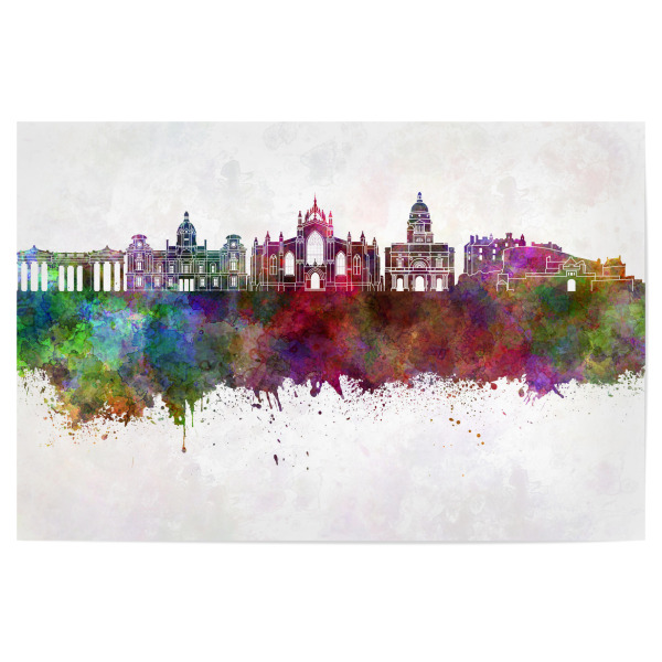 Poster "Edinburgh V2 skyline in watercolor" artboxONE - Städte,Reise,Abstrakt,Architektur