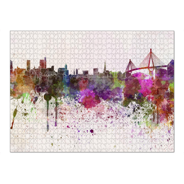 Puzzle Ravensburger "Hamburg skyline in watercolor" artboxONE - Städte / Hamburg,Reise,Abstrakt,Architektur