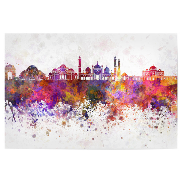 Poster "Delhi skyline in watercolor" artboxONE - Städte,Reise,Abstrakt,Architektur