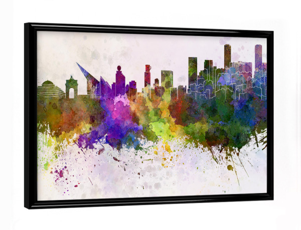 Poster mit schwarzem Rahmen "Caracas skyline in watercolor" artboxONE - Städte,Reise,Abstrakt,Architektur