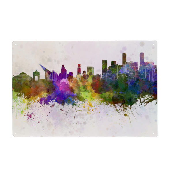 Metall Poster "Caracas skyline in watercolor" artboxONE - Städte,Reise,Abstrakt,Architektur