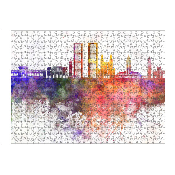 artboxONE Puzzle "Casablanca skyline in watercolor" artboxONE - Städte,Reise,Abstrakt,Architektur