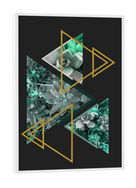 Poster mit weißem Rahmen "Gloomy Succulents" artboxONE - Natur,Floral,Abstrakt,Geometrie