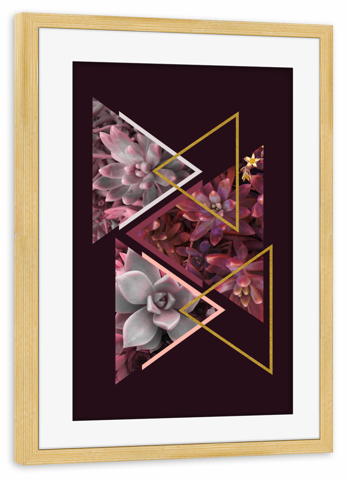 Poster mit Rahmen kiefer "Wine Succulents" artboxONE - Natur,Floral,Abstrakt,Geometrie