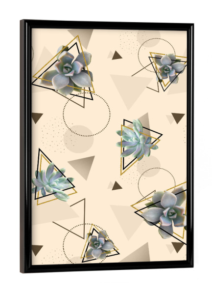 Poster mit schwarzem Rahmen "Pretty Succulents" artboxONE - Natur,Abstrakt,Geometrie