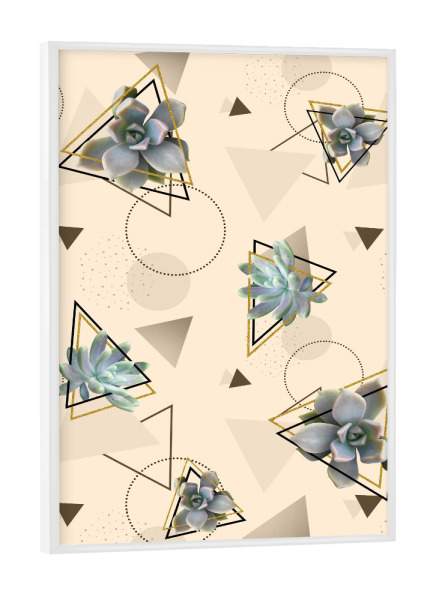 Poster mit weißem Rahmen "Pretty Succulents" artboxONE - Natur,Abstrakt,Geometrie