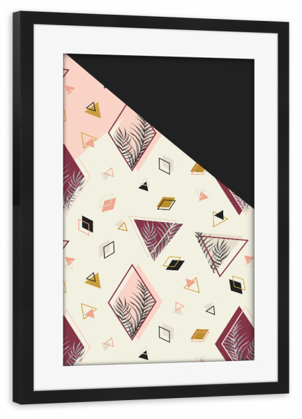 Poster mit Rahmen schwarz "Rhombus&Palms" artboxONE - Natur,Abstrakt,Geometrie